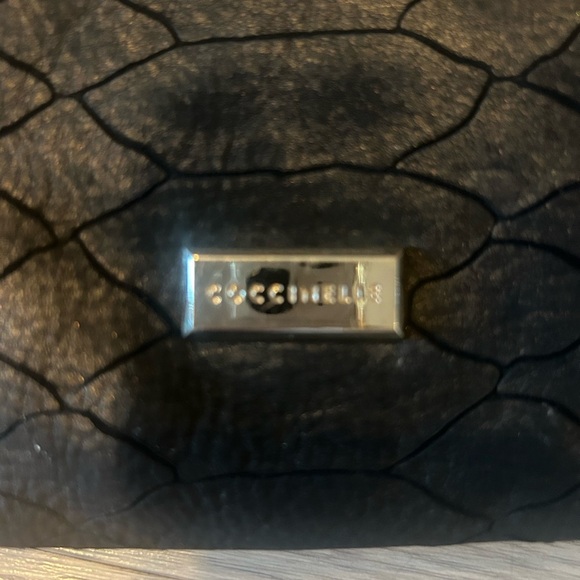 Coccinelle Clutch Bag Iridescent Gray/Black Soft Leather - Picture 2 of 5